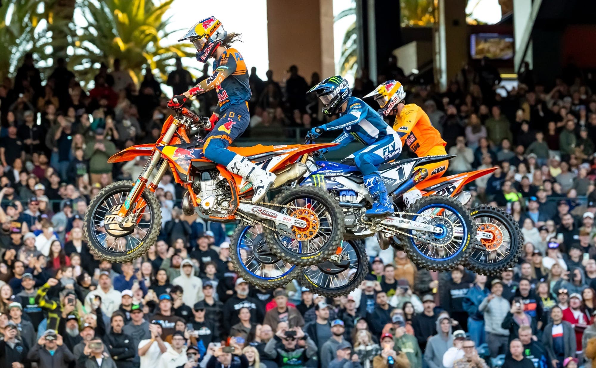 Cooper Webb races Anaheim Supercross with Plessinger and Prado