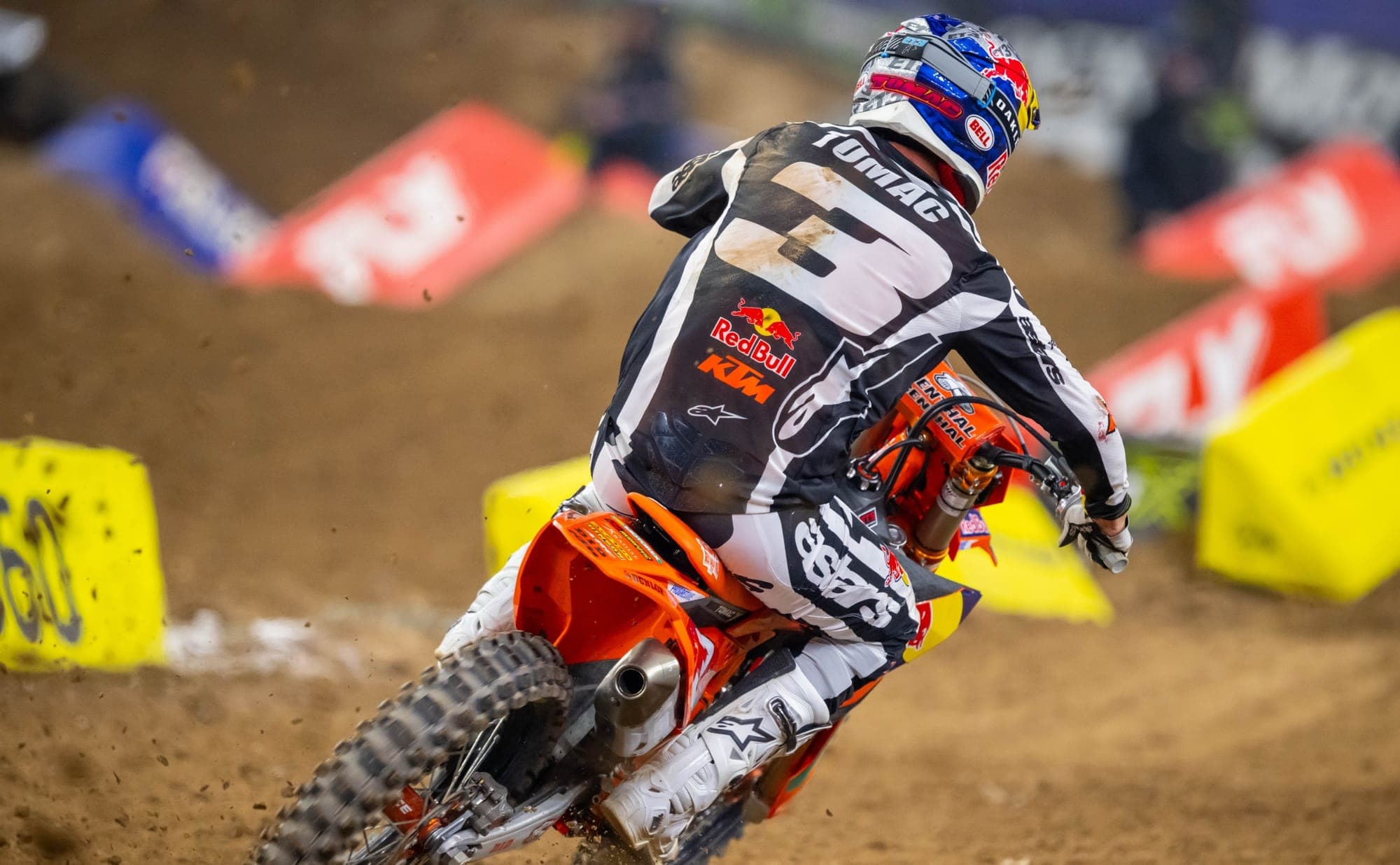 Eli Tomac racing his Red Bull KTM at the 2026 Houston Supercross